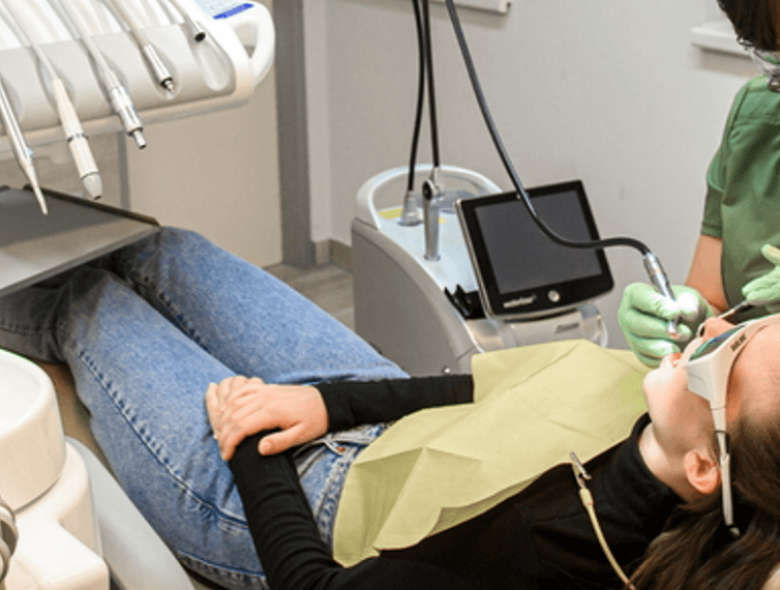 Better solution: denture is anchored by mini implants