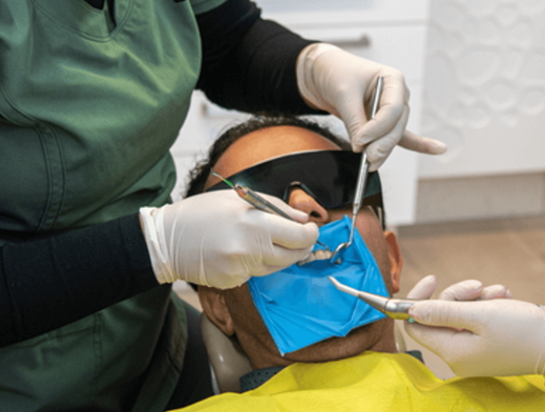 Rubber dam isolation